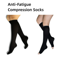 Chaussettes de compression en bambou unisexes 15-20 mmHg, chaussettes de compression en bambou énergisantes, actives, graduées, anti-fatigue