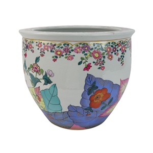 Antique chinois <span class=keywords><strong>peint</strong></span> à la main feuille <span class=keywords><strong>de</strong></span> tabac motif décoratif porcelaine intérieur <span class=keywords><strong>fleur</strong></span> Vase Pack extérieur jardin planteur Pots - Product Image 3