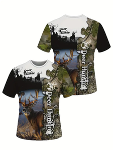 Cervi <span class=keywords><strong>HUNTER</strong></span> 3D Print <span class=keywords><strong>man</strong></span> t-shirt moda comode e traspiranti sublimazione t-shirt da uomo primavera estate abbigliamento personalizzato t-shirt - Product Image 6