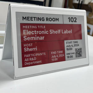 Placa de Identificación Electrónica Inalámbrica de 7.5 Pulgadas con Pantalla de Tinta Electrónica para Mesa de Conferencias, Tarjeta de Identificación Electrónica de Doble Cara con Pantalla de Tinta Electrónica para Reuniones - Product Image 1