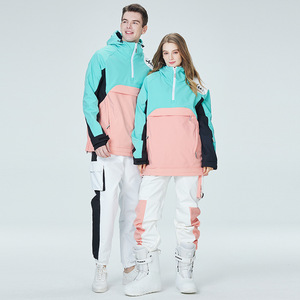 Kadın kayak takım 2022 kış sıcak Snowboard takım su geçirmez dış giyim ceket + pantolon spor erkekler kayak giyim seti - Product Image 2