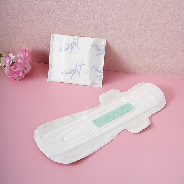 CE Certified Ultra-Thin Winged Night Use Menstrual Pad Organic Cotton Feel Soft Comfortable Super Absorbent PE Breathable Film