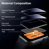 Protection d'écran de montre à haute transmission avec plateau d'installation intelligent pour Apple Watch Series 11 10 9 46mm 42mm 45mm 41mm OEM