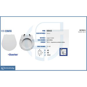 Copriwater Moderno a Sgancio Rapido per Azzurra Vera 55 Vase in Plastica e Urea con Funzione Telecomando - Product Image 2