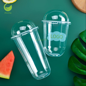 Gobelets jetables en <span class=keywords><strong>PET</strong></span> PLA de haute qualité, écologiques, personnalisables avec logo, 16 oz, pour boissons glacées, forme en U, vente en gros - Product Image 2