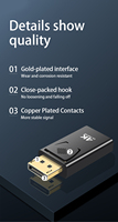 Adaptateur Veggieg 4K 30Hz DP vers HDMI, convertisseur DisplayPort mâle vers HDMI femelle avec connecteur plaqué or, coque en ABS