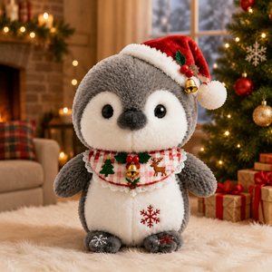 Custom Christmas <strong>Penguin</strong> Stuffed <strong>Toy</strong> Personalized Plush Animal Cuddly <strong>Soft</strong> Gift for Kids Birthday Winter Holiday Party - Product Image 2