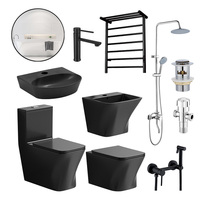 Nouveau design WC monobloc en céramique bleu et blanc à siphon, à poser au sol, pour salle de bain, vente en gros en Chine