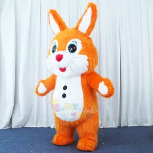 Orange vif <span class=keywords><strong>pas</strong></span> <span class=keywords><strong>cher</strong></span> gonflable <span class=keywords><strong>lapin</strong></span> ensemble mignon dessin animé <span class=keywords><strong>lapin</strong></span> adulte pâques noël Halloween carnaval fête mascotte Costume - Product Image 4