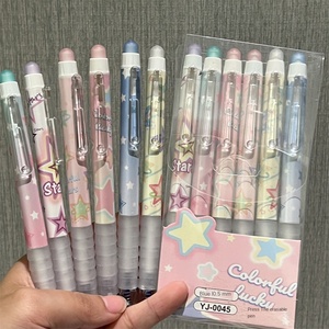 Baihang Press <strong>Erasable</strong> Gel <strong>Pen</strong> 0.5mm Plastic Crystal Blue/Pink/White Cartoon 0.5mm Writing Gel <strong>Pen</strong> - Product Image 1