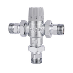Chrome Plated Brass <b>Thermostatic</b> Mixing Valve DN25 Temperature <b>Control</b> Valve For Water Regulation - Product Image 5