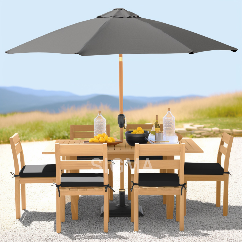 All Weather Natural Dining Table Chairs Outdoor Garden Teak Wood Furniture Dining Table Set 6 8 10 Seat Modern For Restaurant