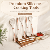 Ensemble d'ustensiles de cuisine YMS 16 pièces jetables en silicone antiadhésif, sûrs pour les aliments et antidérapants, comprenant cuillère de cuisine, spatule et couteaux ménagers