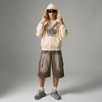 Sudadera con capucha vintage para hombre, estilo universitario, gruesa, oversize, streetwear, con logo gráfico personalizado, cremallera completa, fabricante de ropa
