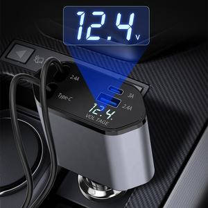 <span class=keywords><strong>Chargeur</strong></span> de voiture double type-c type C 120W avec câble rétractable - Product Image 2