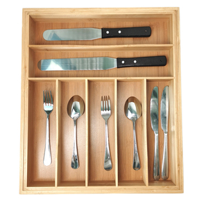 WDF nuovo arrivo organizador de cajones <span class=keywords><strong>posate</strong></span> organizer cucina argenteria cassetto vassoio di bambù <span class=keywords><strong>cassetti</strong></span> organizzatori per uso cassetto - Product Image 2