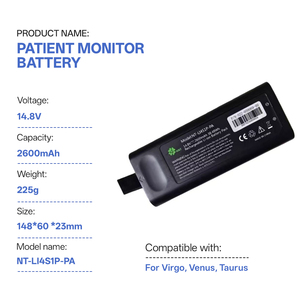 14,8V 2600mAh NT-LI4S1P-PA 022-000069-00 Medische batterij voor Northern <span class=keywords><strong>Meditec</strong></span> Virgo Venus Taurus patiëntmonitor - Product Image 1