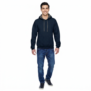 Sweats à capuche unisexes en coton de luxe, impression de logo personnalisé, motif uni, broderie, molleton lourd, survêtement décontracté pour hommes, en gros - Product Image 1