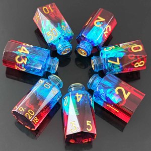 New chai hình đen trắng màu xanh màu đa diện DND nhựa <span class=keywords><strong>Dice</strong></span> <span class=keywords><strong>Set</strong></span> với lá vàng - Product Image 6