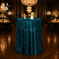 Nappe Ronde en Velours à Paillettes Uvenue, Housse de Table Scintillante de Luxe pour Mariage, Fête, Banquet, Décoration d'Événements