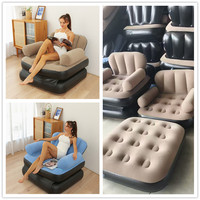 Sofá inflable Weilian para sala de estar, sofá cama de aire con juego de silla de bomba, sofá inflable portátil, muebles para el hogar