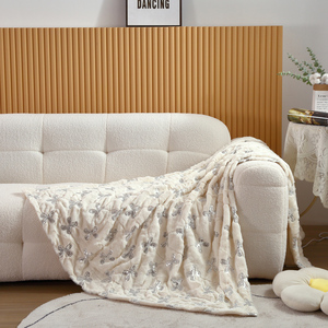 FY nuevo grueso lentejuelas bordado estrella hijo cereza leche terciopelo franela cubierta manta fábrica al por mayor manta para invierno - Product Image 2
