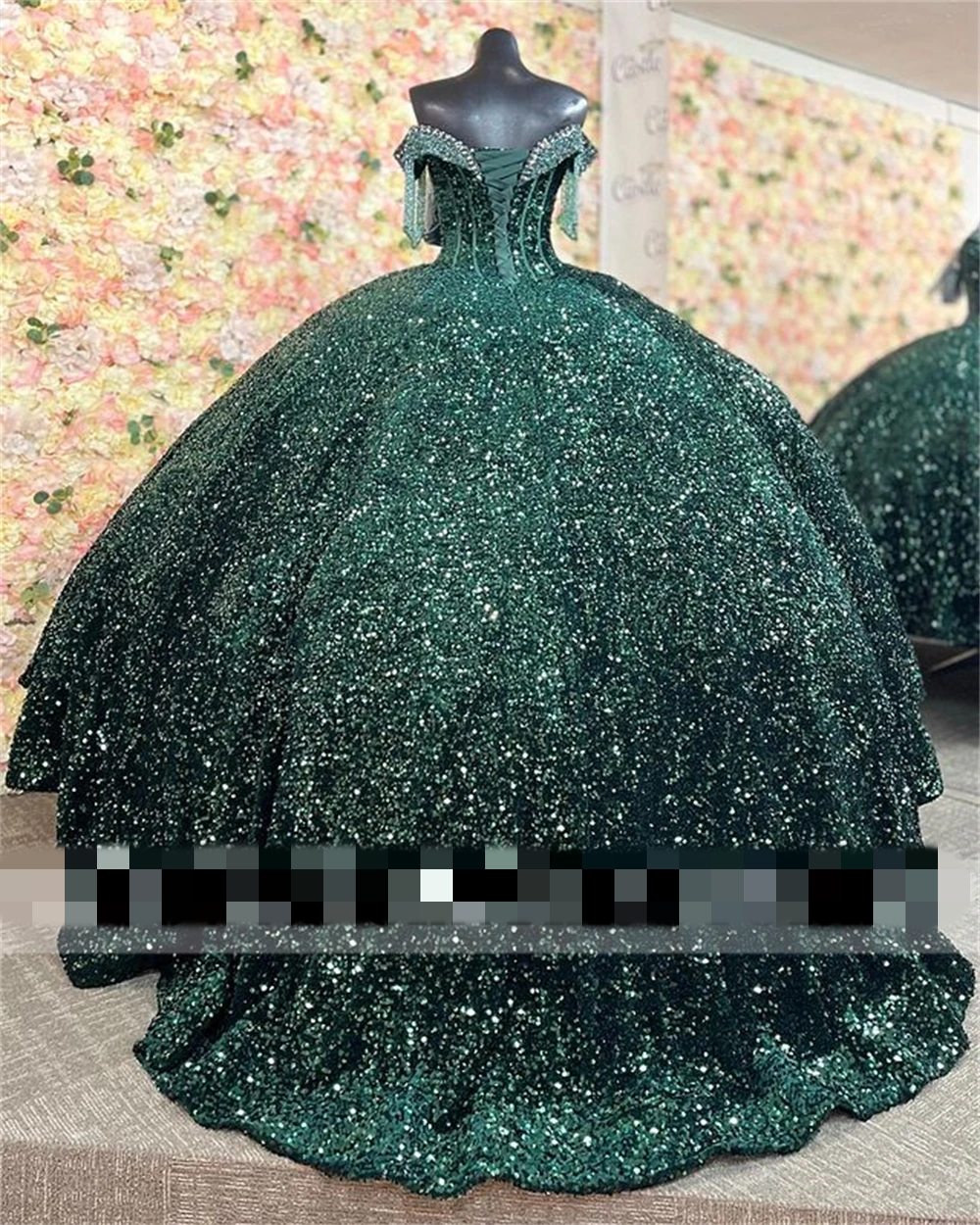 green emerald velvet dress Shimmer V Neck Tea Length Wedding Guest Dress With Short Sleeves main image 1