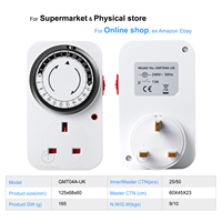 Minuteur mécanique industriel TimeBest 13A 24h avec prise électrique UK