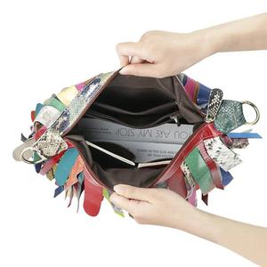 AndoBag Genuine Leather Color Tassel Tote Bags, Retro Casual Shoulder Crossbody Bag, <b>Large</b> Capacity <b>Handbag</b> for Women 3095 - Product Image 5