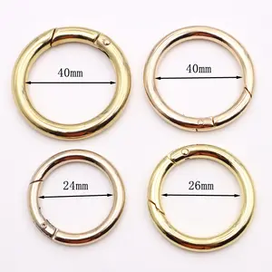 Zinc Alloy Spring Clip Gate O Ring Clasp Round ring for bag hardware