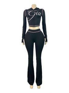 Nouvelles tenues <span class=keywords><strong>tendance</strong></span> pour femmes, veste à capuche imprimée <span class=keywords><strong>et</strong></span> pantalon long, ensembles à capuche 2 pièces, ensembles décontractés Gia, vêtements pour femmes - Product Image 3