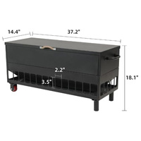 Mangeoire à volaille JH-Mech 120 lbs Grande capacité Station d'alimentation résistante aux intempéries Mangeoires en acier au carbone pour poulets