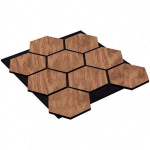 Paneles Acústicos Hexagonales 3D de MDF Geométricos Estándar para Decoración de Hoteles, Ignífugos, Ecológicos, Diseño Moderno y de Lujo - Product Image 1