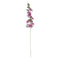 Bunga Hollyhock Buatan 3D dengan Sentuhan Realistis, Tangkai Tunggal, Bunga Palsu Premium untuk Dekorasi Pernikahan dan Rumah