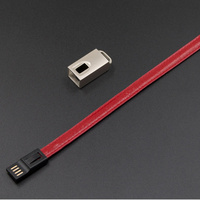 Llavero con Logotipo Personalizado, Cable de Datos USB Tipo-C/Micro-USB con Trenzado de Cuero PU, Cordón, Carga Rápida de 2A, Regalo Promocional Empresarial