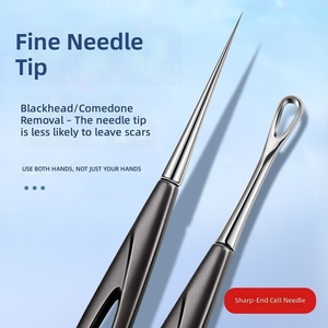 2PCS Silver <b>Blackhead</b> Remover <b>Tool</b> Acne Needle Face <b>Extractor</b> Nose Clearing Skin Care <b>Tool</b> - Product Image 4