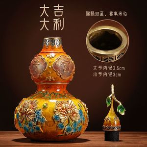 Ornement en Cuivre en Forme de Gourde Style Chinois Richesse Prospérité Décoration Maison Salon Bureau Cadeau de Pendaison de Crémaillère - Product Image 4