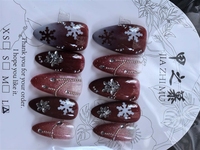 JIAZHIMU Kit de Nail Art DIY Fait Main – 10 Faux Ongles Acryliques à Presser avec Motifs Papillon et Cercueil pour Doigts