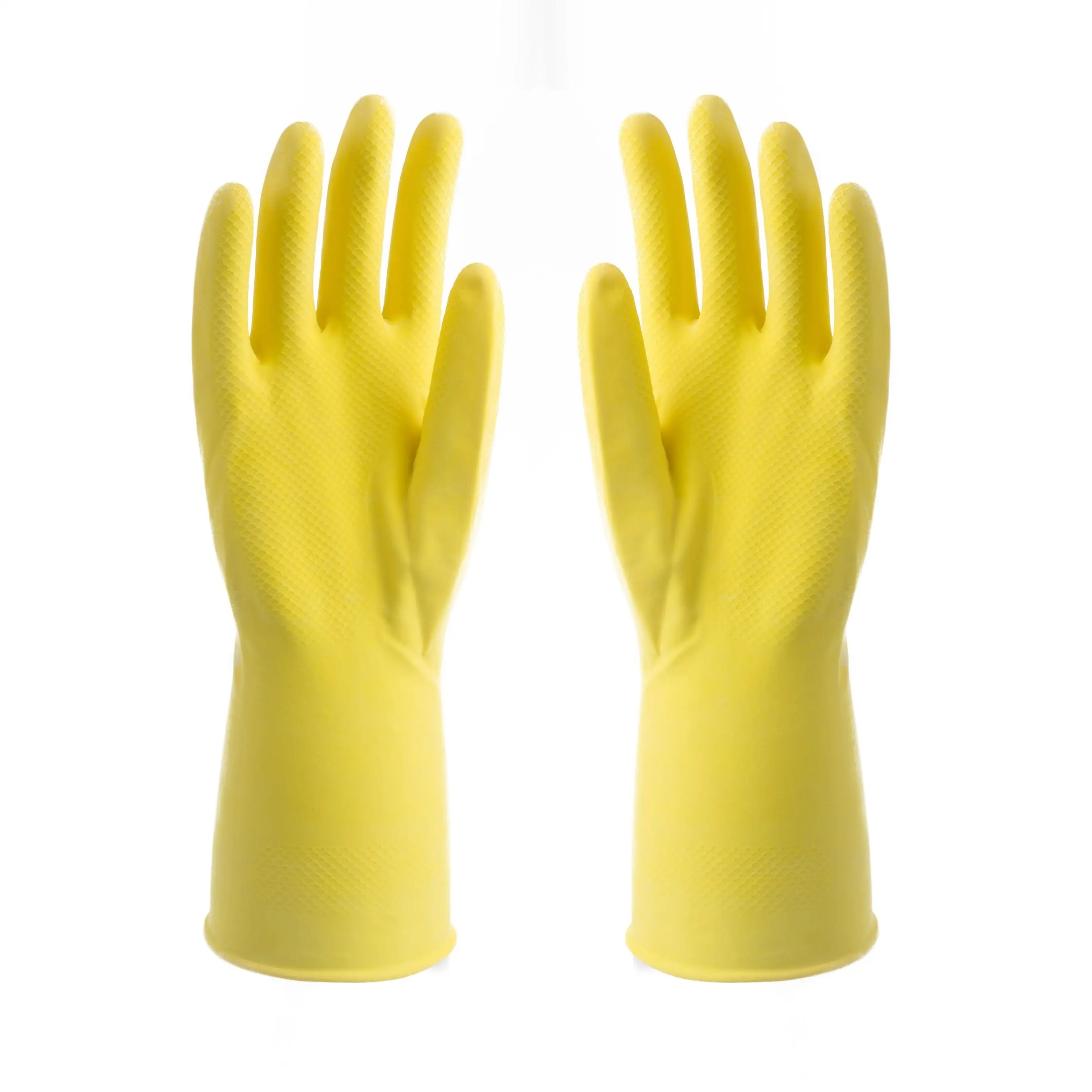 Household Gloves Reusable Waterproof Flocked Lined Latex Rubber Gloves