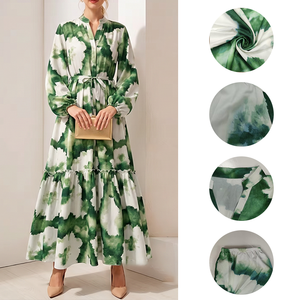Abito Lungo da Donna Personalizzato OEM ODM con Maniche a Lanterna, Stampa Floreale, Scollo a V, Maniche Lunghe, <span class=keywords><strong>Stile</strong></span> Casual Elegante - Product Image 2