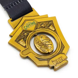 Manufacturer Custom 3D Spin Rotated Sliding Cut Out Funny Design Cycling Running Triathlon 3D Sport Award Medals