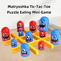 Jeu de société HTL Big Eats Small Tic Tac Toe, jeu de stratégie Gobble, puzzle d'échecs, jeu de société pour enfants, monstre, jouet interactif parent-enfant