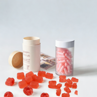 60 # Botol Suplemen Silinder Vitamin Matte 00 150ml 300ml untuk Produsen Kapsul dan Permen Jeli