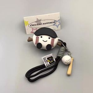 Fashion Sports Baseball Pendant <strong>Earphone</strong> Protective Cover Cute <strong>Earphone</strong> Headset Protective Cases with Lanyard - Product Image 4