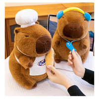 Peluche Capybara avec Casque Bleu, Poupée en Peluche Zen Anti-Stress pour Amateurs de Musique, Animal en Peluche Doux et Apaisant, Vente en Gros OEM