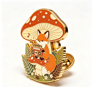 Custom Kawaii Mushroom Fox Enamel <b>Pin</b> Metal Brooch Cartoon Lapel <b>Badge</b> Gift Decoration - Product Image 4