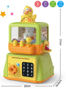 Tirelire électronique 2-en-1 pour enfants, machine à griffes à monnayeur de dessin animé avec lumières LED, jouet éducatif et ludique - Product Image 5