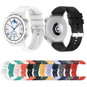 Bracelet de remplacement en métal argenté 20 mm 22 mm pour <span class=keywords><strong>Huawei</strong></span> Watch <span class=keywords><strong>GT3</strong></span> <span class=keywords><strong>Pro</strong></span> 43 mm GT2 42 mm 46 mm, bracelet de montre en silicone - Product Image 1