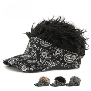 <span class=keywords><strong>En</strong></span> gros Personnalisé Drôle Hommes Pare-Soleil Cap Cheveux Polynésie Imprimer Perruque Visière Cap pour Sports de Plein Air Cyclisme Voyage Usage Quotidien Fête - Product Image 1