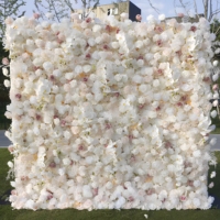 Panel Bunga Sutra Multi-warna Kualitas 5D Buatan Tangan Warna Putih Gading Dekorasi Dinding Mawar Buatan Modern Hunan Pernikahan